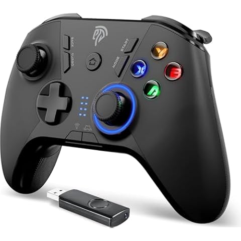 EasySMX Wireless Gaming Controller for Windows PC/Steam Deck/PS3/Android TV BOX, Dual Vibrate Plug and Play Gamepad Joystick with 4 Customized Keys, Battery Up to 14 Hours, Work for Nintendo Switch Cover