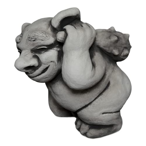 gartendekoparadies.de Massive Steinfigur lustiger XXL Troll Modell Neandertaler, Höhe 30 cm, Grau, 15 kg, Figur aus Steinguss frostsicher für den Außenbereich gartendekoparadies.de Massive Steinfigur lustiger XXL Troll Modell Neandertaler, Höhe 30 cm, Grau, 15 kg, Figur aus Steinguss frostsicher für den Außenbereich