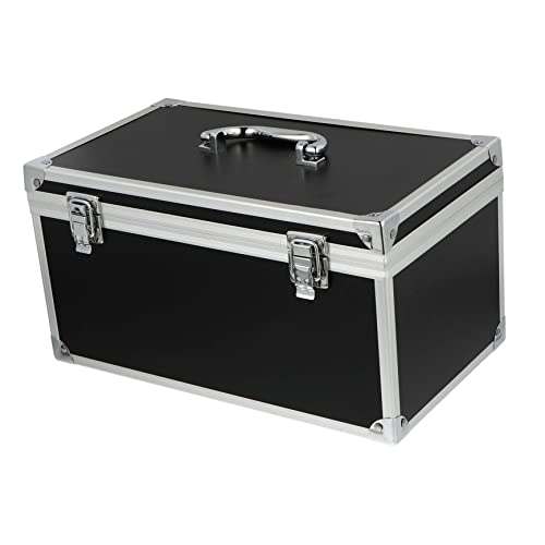 WHAMVOX Coffret à Outils en Aluminium Mousse Protectrice, Mallette de Rangement Portable Verrouillable pour Pièces Détachées, Poignée Antidérapante, pour Atelier et Chantier