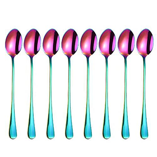 Hoshen 7.6 Inch Stainless Steel Ice Spoon, Mixing Spoon, Long-Handled Dessert Coffee Spoon, Ice Cream Spoon - Image 2