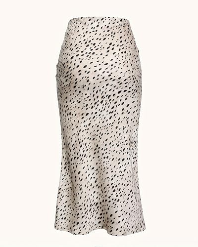 CORIRESHA Women's Summer Leopard Print Side Split Ruched High Waisted Midi Skirt4