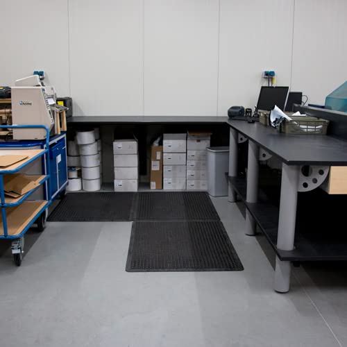 Vivol Ergonomische Arbeitsplatzmatte 90x120 cm - Schwarz Anti Ermüdungsmatte - 15mm Noppen - rutschfeste Antiermüdungs Matte - Stehmatten für Arbeitsplatz
