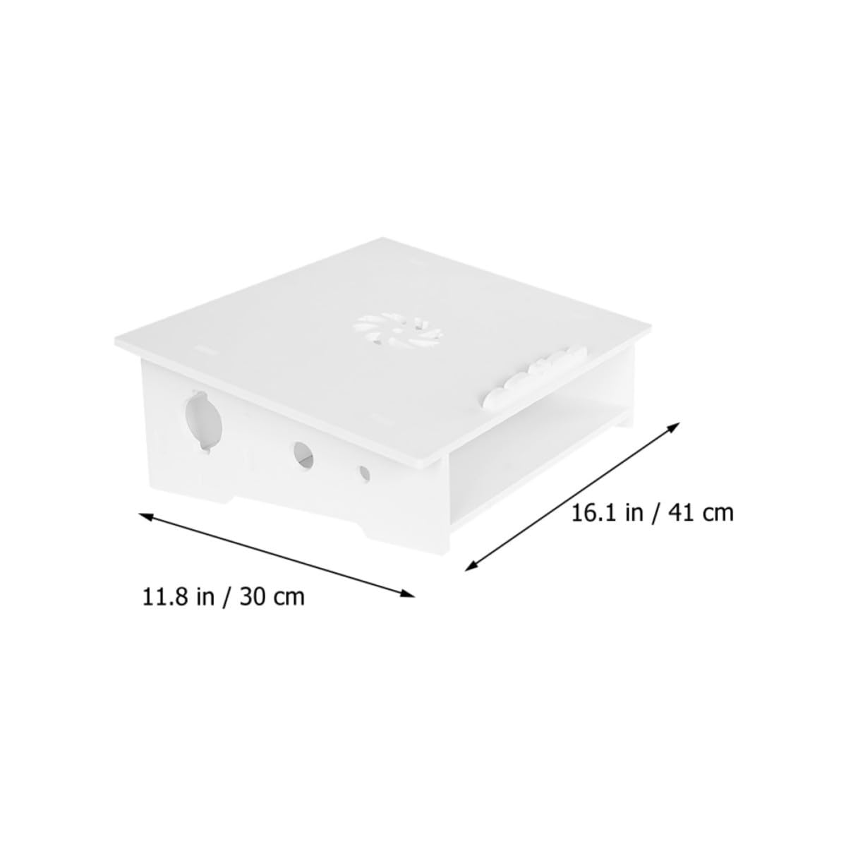MAGICLULU Supporto per Laptop Rialzo Computer Portatile Funzione di Raffreddamento e Storage, Supporto Display, in Wood Plastic Board, Bianco, per Casa e Ufficio