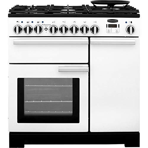 Rangemaster PDL90DFFWH/C Freestanding A Rated Dual Fuel Range Cooker -White