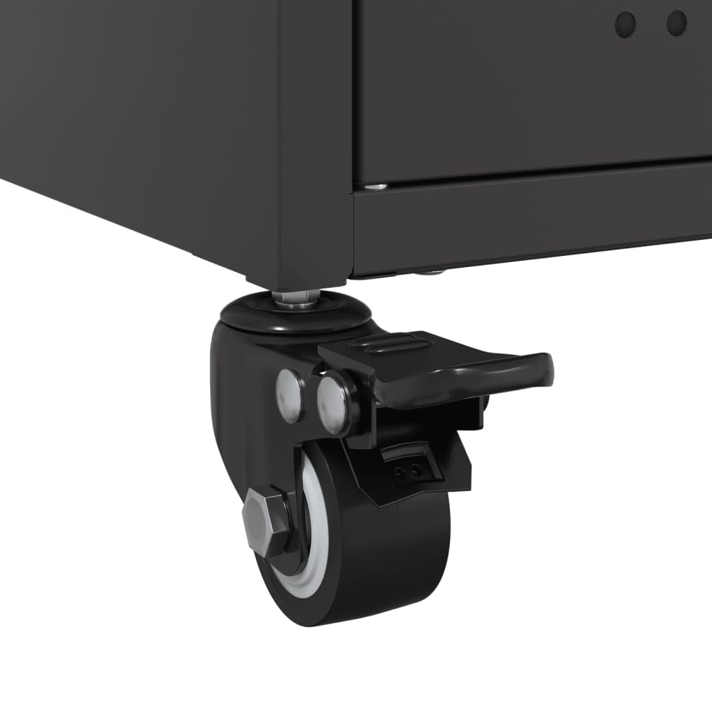 vidaXL Mobile TV Nero 68x39x43,5cm in Acciaio Laminato a Freddo, Mobile Porta TV, mobiletto HiFi, Mobile per dispositivi multimediali, Supporto TV