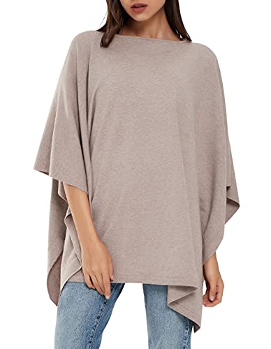Image of PULI Women's Pullover Poncho Sweater Oversized Knit Layering Top Travel | Sleeveless and Layers Over Any Shirt At Home or Work
