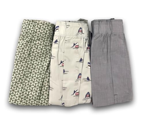 J.Crew 3 Pack Mens Underwear Cotton Boxer Shorts Size LARGE Woven Boxers (Print)