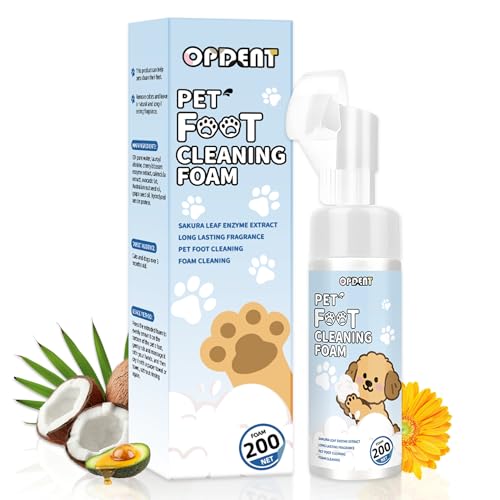 Paw Cleaner for Dogs & Cats - No-Rinse Foaming Pet Foot Washer - paw Cleaner for Dogs Built-in Scrubber Brush for Dirty, Muddy Paws - Dog feet Cleaner (Gardenia)