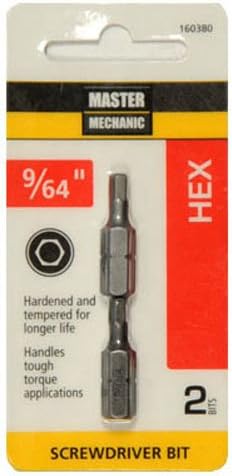 Master Mechanic 160380 9/64 -Inch Hex, 1 -Inch Insert Bit