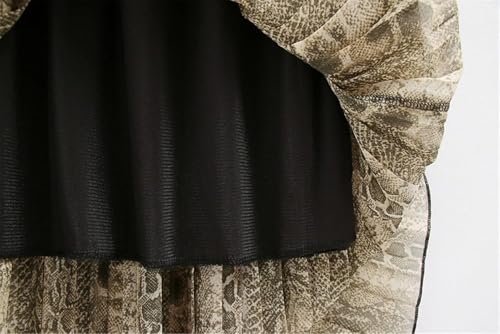 Elastic Waist Women's Pleated Chiffon Maxi Skirt Bohemian Long A-Line Leopard Print Beachwear2