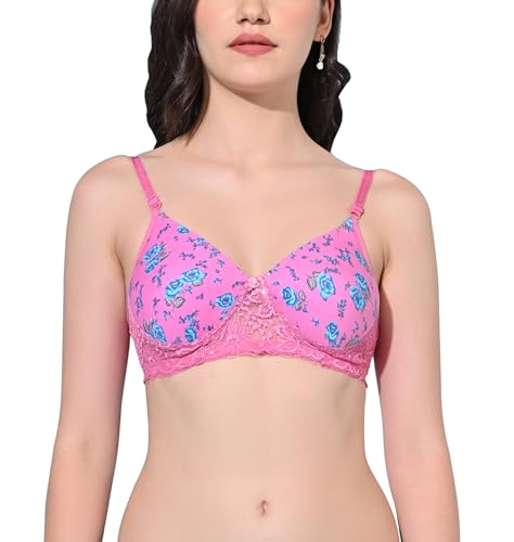 Image of FIMS - Fashion is my style Women Cotton Blend Padded Non-Wired Everyday Bra Pack of 1 Cup- B Multicolor