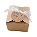 Produktbild knowing 50 Stuck Kraftpapier Geschenkbox Geschenkschachtel Mit Gift Tags Für Hochzeitsfest Geschenk Verpackung Bevorzugung Geschenk Candy Braun (Chiffon Garn)