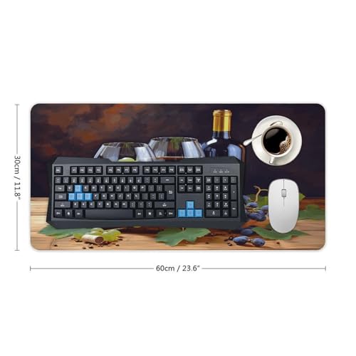 Art Red Wine Galsses & Grapes1 Pad para Mouse grande de goma miniatura 2