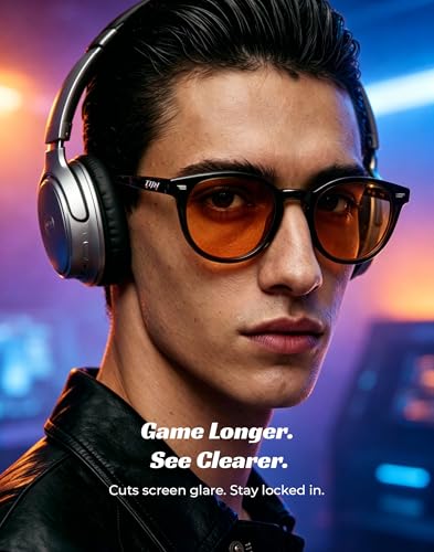 Image of TIJN Blue Light Blocking Glasses Men Women Vintage Thick Round Rim Frame Eyeglasses