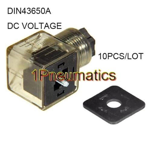 Prise électrique pour solénoïde DIN 43650-A boîtier transparent LED blanche - 3