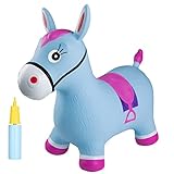 INPANY Bouncy Horse Hopper Toys, Toddlers Bouncing Farm Animals, Inflatable Jumping Hopping Horse, Ride on Rubber Bouncer for Kids, Outdoor Indoor Cool Birthday Gifts for 2 3 4 Year Old Girl Boy