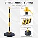 VEVOR Adjustable Traffic Delineator Post Cones, 2 Pack, Traffic Safety Delineator Barrier with Fillable Base 8FT Chain, for Traffic Control Warning Parking Lot Construction Caution Roads, Yellow&Black