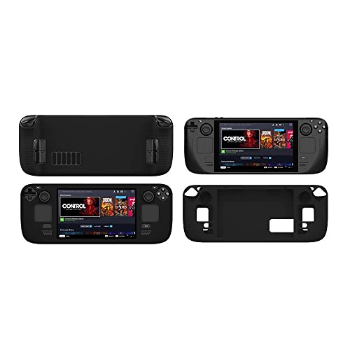 Image of New World Silicone Case for Steam Deck,Protective Cover Case Compatible with Valve Steam Deck Shock-Absorption, Non-Slip and Anti-Scratch Design-Black