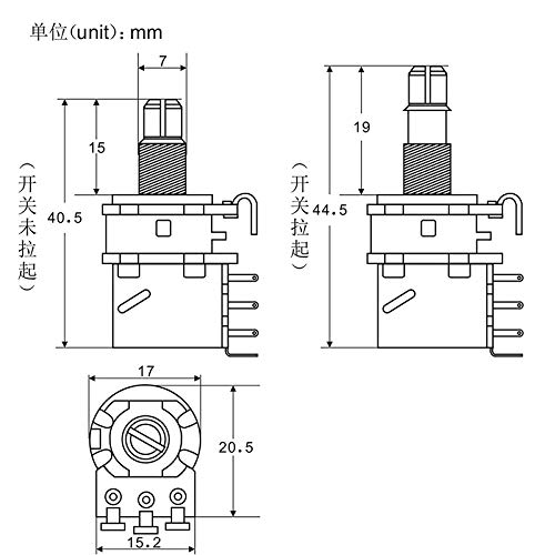IKN B250K potentiomètres push pull Pots coniques linéaires 15mm arbre court fendu pour pièces de commutateur de commande… - Les Beatles, Paul McCartney, John Lennon, RIngo Starr, George Harrison IKN B250K potentiomètres push pull Pots coniques linéaires 15mm arbre court fendu pour pièces de commutateur de commande… – Image 8