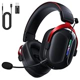 Gvyugkeゲーミングヘッドセット ワイヤレスヘッドセット ワイヤレスヘッドホン ヘッドホン ヘッドセット 2.4G Bluetooth 5.3 有線 3WAY接続 PS4/5 PC Switch xboxone対応 50MMドライバー 低遅延 60時間連続再生 着脱式ノイズキャンセルマイク Captain570 black