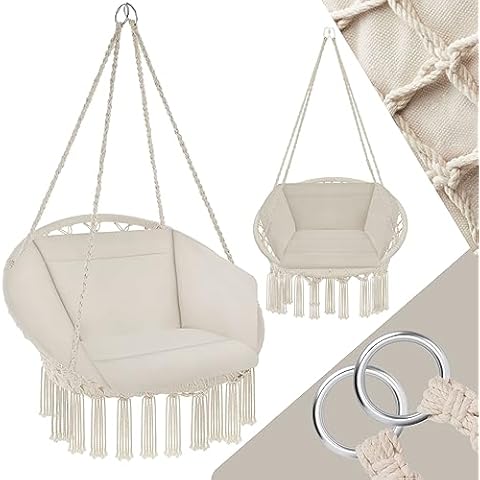 TecTake Hanging Egg Chair with Cushion Cover
