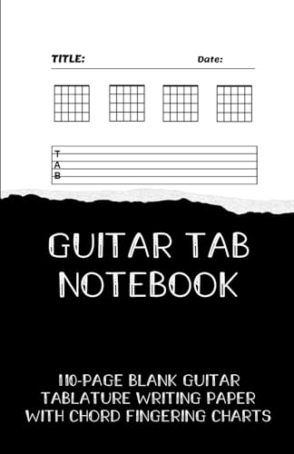 GUITAR TAB NOTEBOOK (Pocket Size): Blank Tablature & Chord Book for Guitar Manuscripts, with Chord Boxes & 6 Line Tabs, A5 Format, 110 Premium Pages. For Students, Teachers, Guitarists & Songwriters