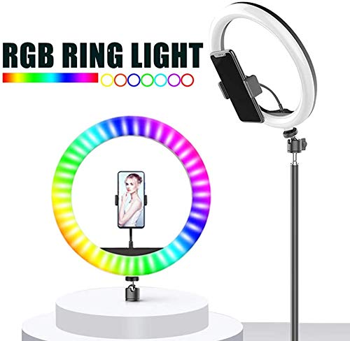 Kit Iluminação 10 Polegada Colorido Anel de led Ring light Rgb Led Anel Luz 26CM Profissional
