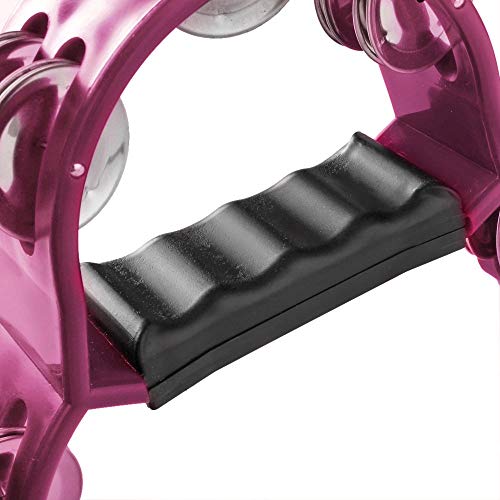Flexzion Tambourine Metal Half Moon Musical Instruments Double Row Metal Jingles Hand Held Instruments Percussion With Ergonomic Handle Grip, Tambourines For Adults, 2 Packs - Pink #TOP6