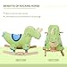 Qaba Kids Plush Ride-On Rocking Horse Toy Dinosaur Ride on Rocker Green with Realistic Sounds