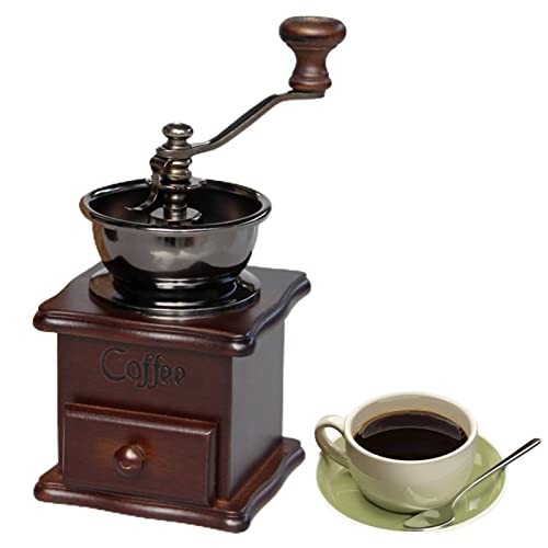 Stronrive café Manual - café Manual | Molino café Mano Madera, café Antiguo con manivela Hierro Fundido para Hacer café Malla, decoración