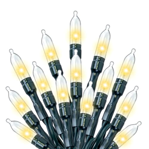 JEWHUN 100FT 300 LED Christmas Lights Indoor, Dia 3MM Bulb Warm White Waterproof Christmas String Lights for Outside,Plug in Christmas Tree Lights for Halloween Christmas Wedding Parties