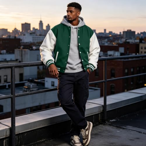 Men's Varsity Jacket Classic Fit Fleece Baseball Cardigan Sweaters - image 9