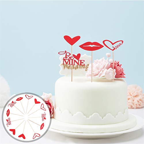 SOIMISS 24Pcs Dia Dos Namorados Inserção Bolo Toppers Picaretas Bolo Romântico Bolo Decorações de Pa
