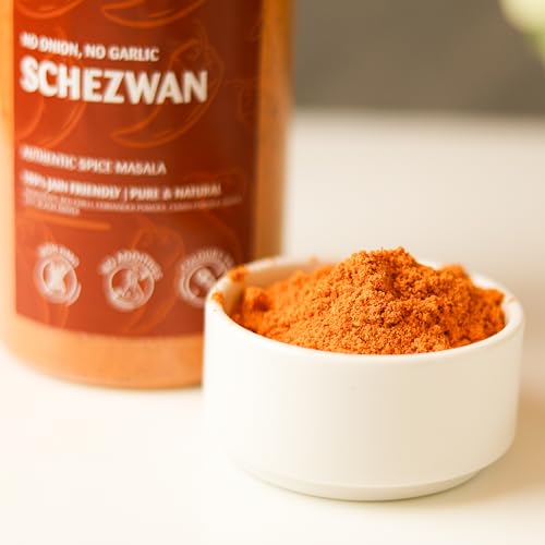 Image of Omas Fresh Jain We-Desi Schezwan Seasoning | No Onion, No Garlic Masala Best for Making Noodles, Pasta, Fried Rice, Nachos (250g, Schezwan)