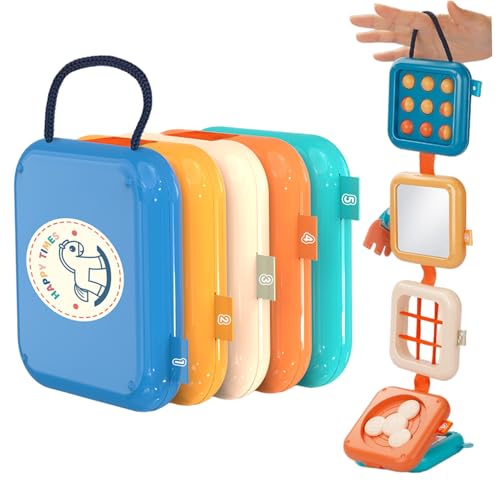 Tablero Ocupado para niños de 1 año, Seguro, portátil, Inteligencia, Actividades sensoriales de Viaje, Tablero Ocupado, Juguetes de Cubo Montessori para niño y niña, Uso en Cocina