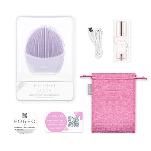 Foreo Luna 3 Facial Cleansing Brush | Sensitive Skin | Anti Aging Face Massager | Enhances Absorption Of Facial Skin Care Products | For Clean & Healthy Face Care | Simple & Easy | Waterproof #TOP4