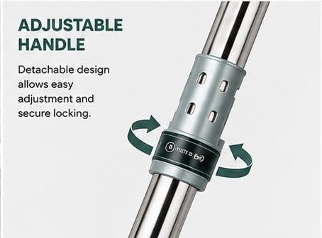 Image of MIKENZO Silicone Floor Wiper with 180 Rotating Head | Adjustable Long Handle | Heavy Duty Bathroom Floor Cleaner | Multipurpose Water Wiper for Tiles, Marble, Glass, Kitchen & Home Cleaning