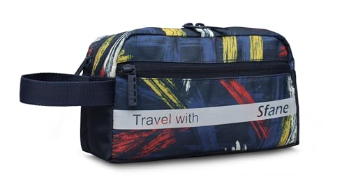 Image of Polyester Toiletry Bag for Men & Women Makeup Pouch, Travel Essentials Travel Organizer Travel Pouch for Men for Travel Kit for Toiletries, Wash Bag - Blue (Blue)