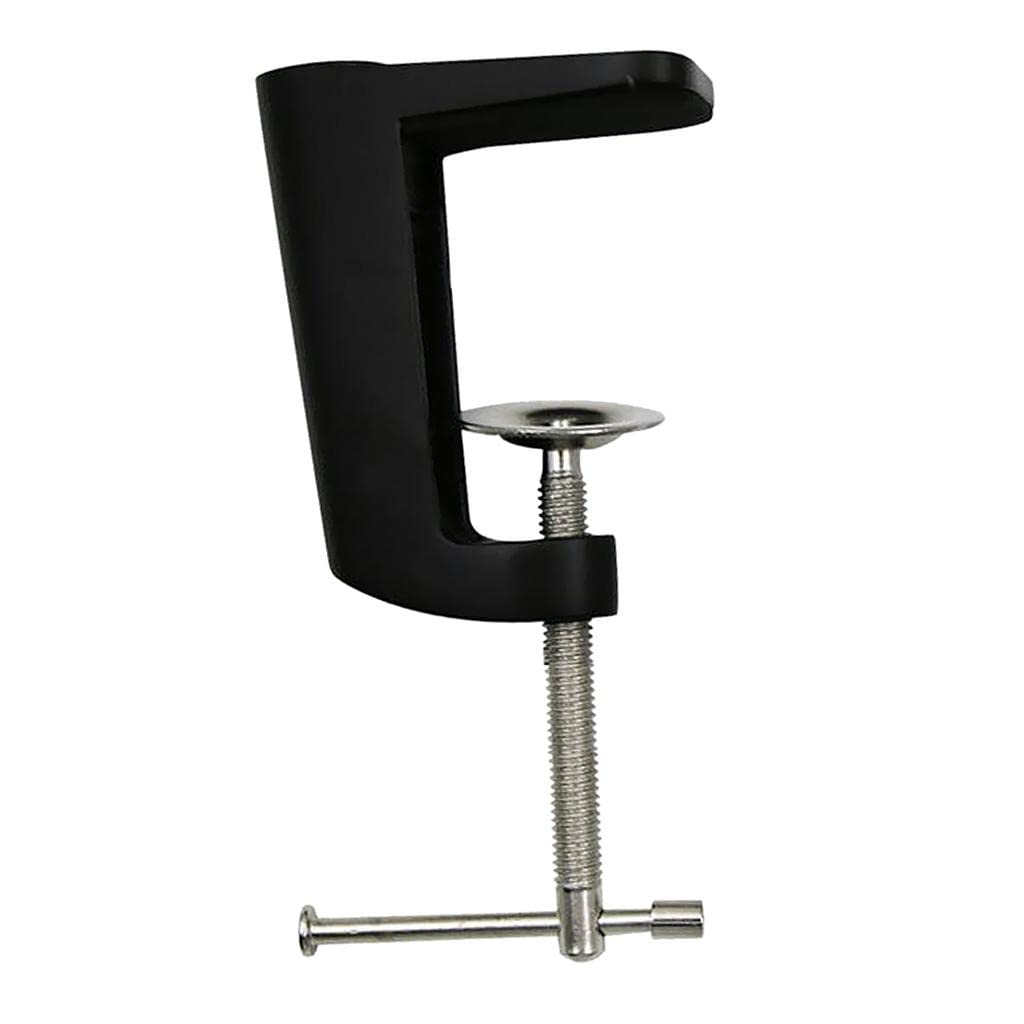 MYADDICTION Metal Adjustable Arm Desk Clamp Table Lamp Clip Holder Stand Black-image-35