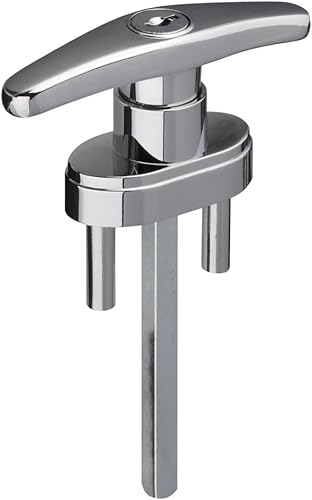 National Mfg N280-677- Manija metálica de cromo en T para puerta de cochera, N280-677