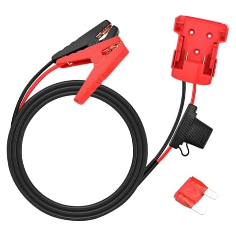 Jumper Cables with Fuse for Milwaukee M18 18V Battery Jumper Starter Automotive Booster Cables Power Tool Line 8AWG 6.2Ft (Advanced Safe Design with Fuse Protector) Cover