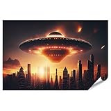 islandburner Prime Poster UFO ueber Skyline bei 
