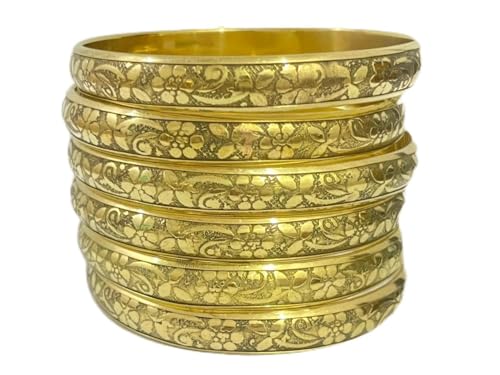 SHAFA IMPEX Gold Bangle Bracelet for Women Vintage Indian Brass