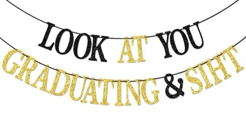 Look at You ���ƃo�i�[�AClass of 2026 Decorations, You Did It - So Proud of You�A�ʔ��� 2026 ���ƃp�[�e�B�[�f�R���[�V�����p�i �S�[���h&�u���b�N�O���b�^�[