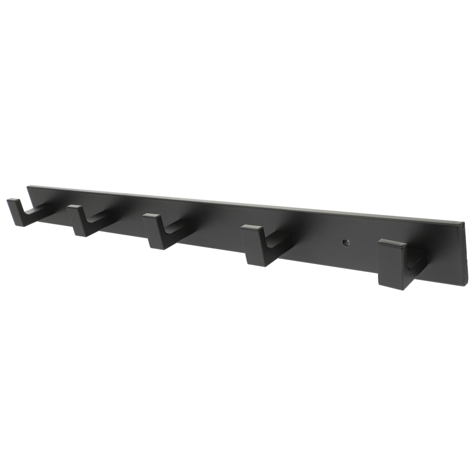 PartyKindom Ganchos Adhesivos para Pared de Baño, Colgador de Puerta Negro de Aluminio, 5 Ganchos para Abrigos y Bolsos, sin Taladrar