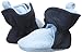 Luvable Friends baby girls Cozy Fleece Booties Slipper Sock, Light Blue Navy, 0-6 Months Infant US
