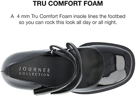 Journee Collection Womens Shasta Platform Pumps Square Toe Mary Jane Heels with Tru Comfort Foam Insole, Black, 8.5 | Image 3
