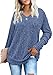 Heymiss Womens Fall Fashion 2024 V Neck Sweatshirt Long Sleeve Shirts For Women Blue S
