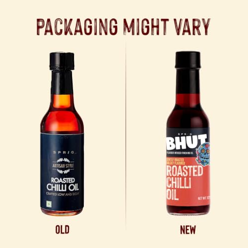 Image of S P R I G Premium Finishing Roasted Chilli Oil - Crafted with real Bydagi Chilies, No Artificial Colours, Flavor, Additives or Preservatives, Vegan, Kosher, Gluten-free, Liquid Seasoning - 125 g