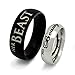 His Beauty Her Beast Ring, His & Hers Rings,Personalized Engrave Stainless Steel Ring,SSR599 (With Inside Engraving)